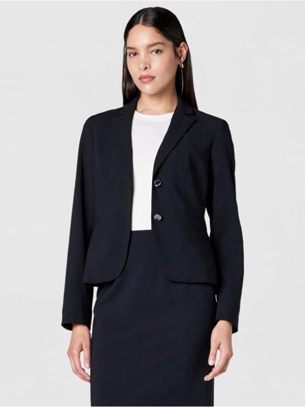 Calvin Klein Women's Dark Navy Single-Button Blazer